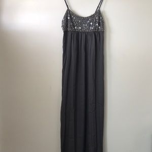 Rebecca Taylor Beaded Silk Maxi Dress, Size 0